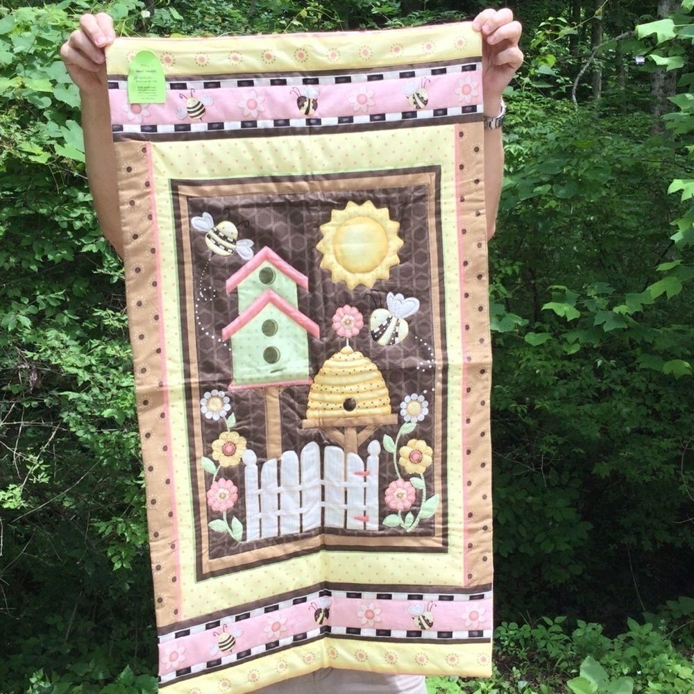 NWT. Hand Crafted Birds Houses & Bees Wall Hanging